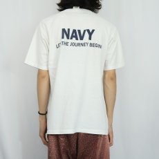 画像4: 90's USA製 "NAVY" プリントTシャツ L (4)