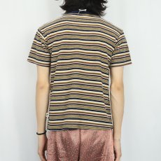画像3: BUGLE BOY USA製 マルチボーダー柄 Tシャツ M (3)