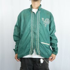 画像2: 70's NORTEX "WSU" フロッキープリント ナイロンジャケット XL (2)