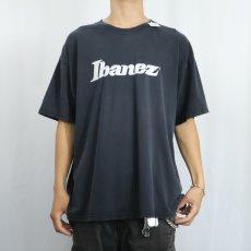 画像2: Ibanez ギター・ベースブランド ロゴプリントTシャツ BLACK XL (2)
