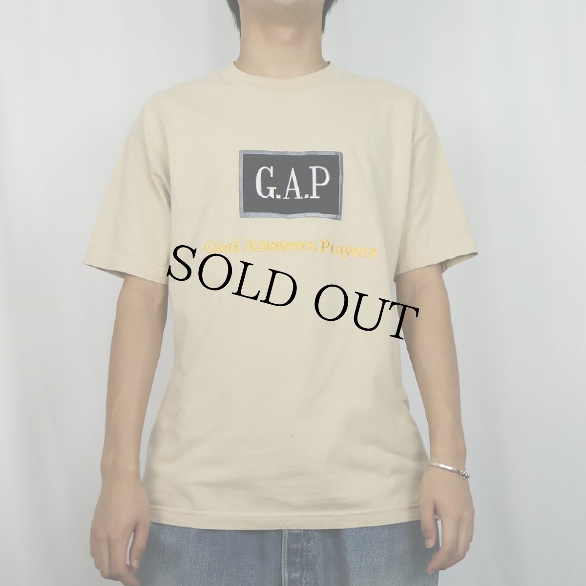 画像2: "G.A.P" 刺繍Tシャツ L (2)