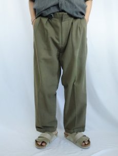 画像2: POLO Ralph Lauren ヘリンボーン織り 2タック コットンスラックス W34 (2)