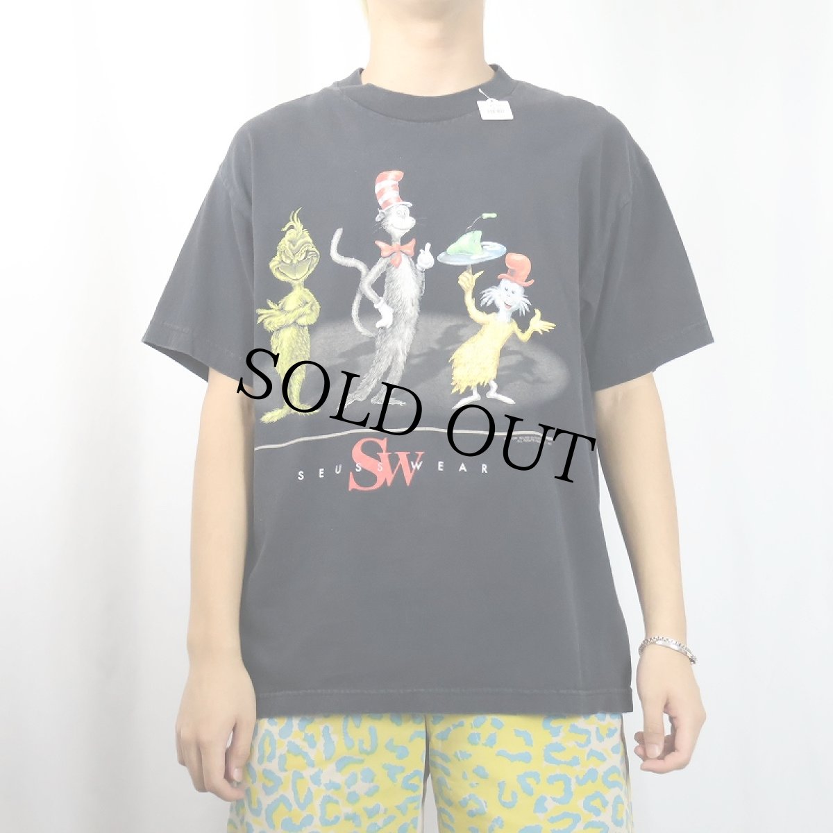 画像2: 90's Dr.Seuss USA製 キャラクターパロディプリントTシャツ BLACK L (2)