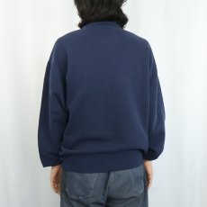 画像3: 90's RUSSELL ATHLETIC USA製 前V 無地スウェット NAVY L (3)