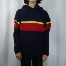 画像2: POLO Ralph Lauren ウールニットパーカー NAVY XL (2)