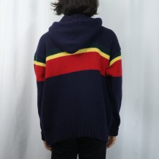 画像3: POLO Ralph Lauren ウールニットパーカー NAVY XL (3)