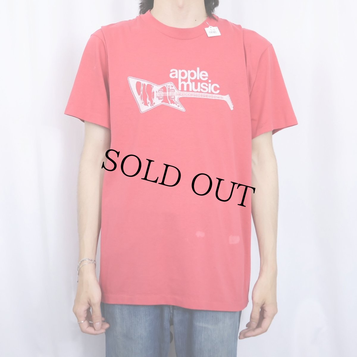 画像3: 90's USA製 "Apple Music" ギターショッププリントTシャツ L (3)