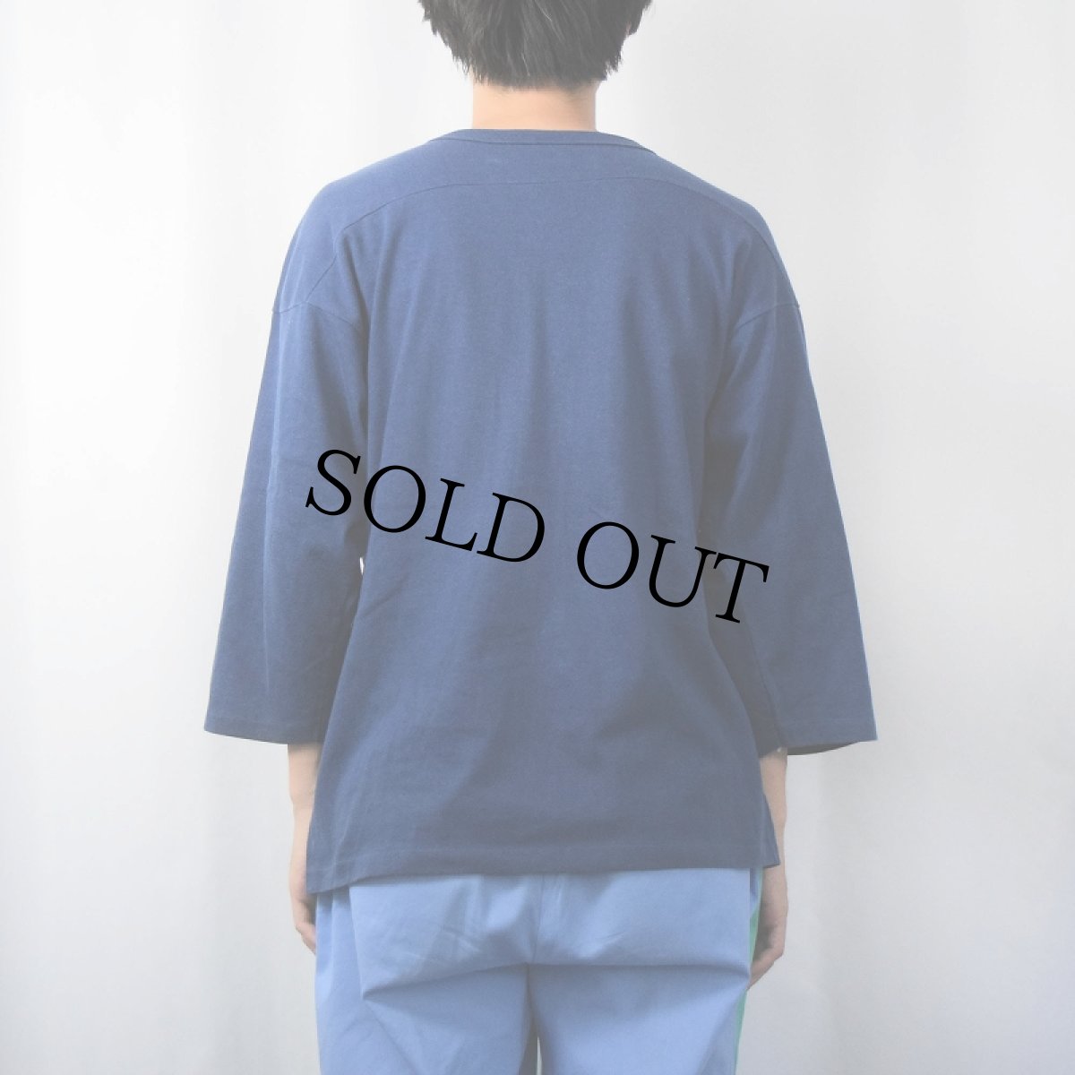 画像3: 70〜80's ARTEX USA製 "GOUCHER COLLEGE" フロッキープリント フットボールTシャツ L (3)