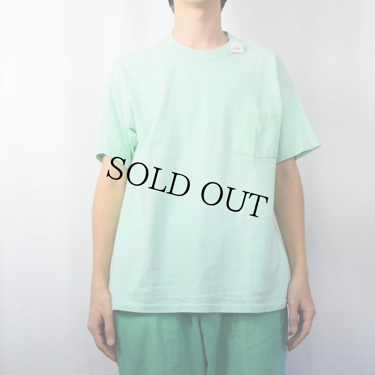 画像2: 90's Le TIGRE USA製 無地 ポケットTシャツ (2)