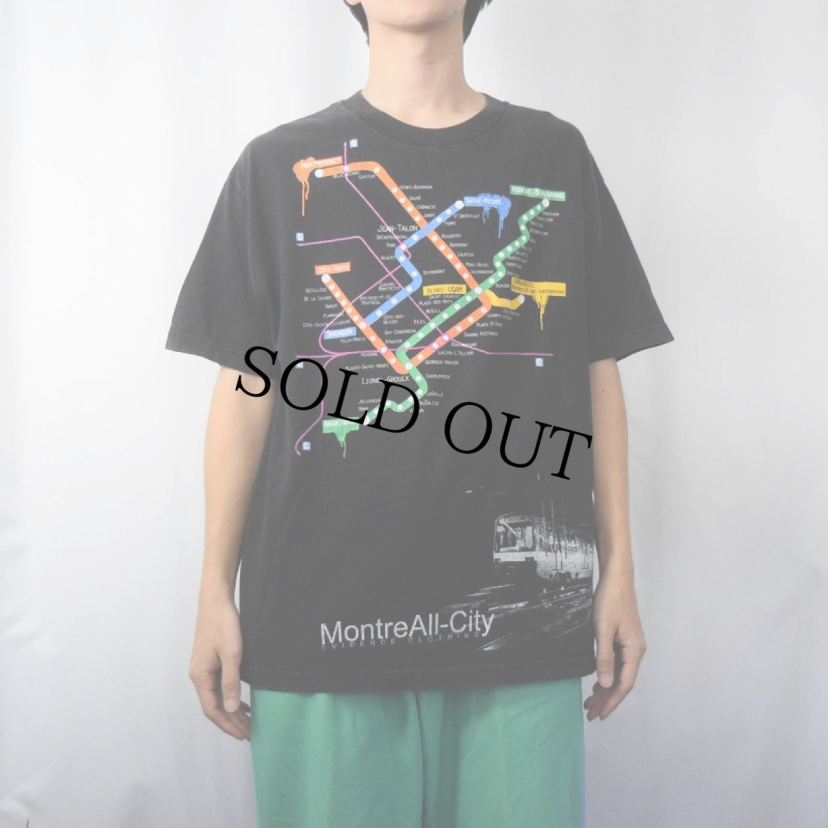 画像2: "MontreAll-City" 路線図プリントTシャツ L (2)