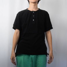 画像2: POLO Ralph Lauren 無地 ヘンリーネックTシャツ BLACK L (2)