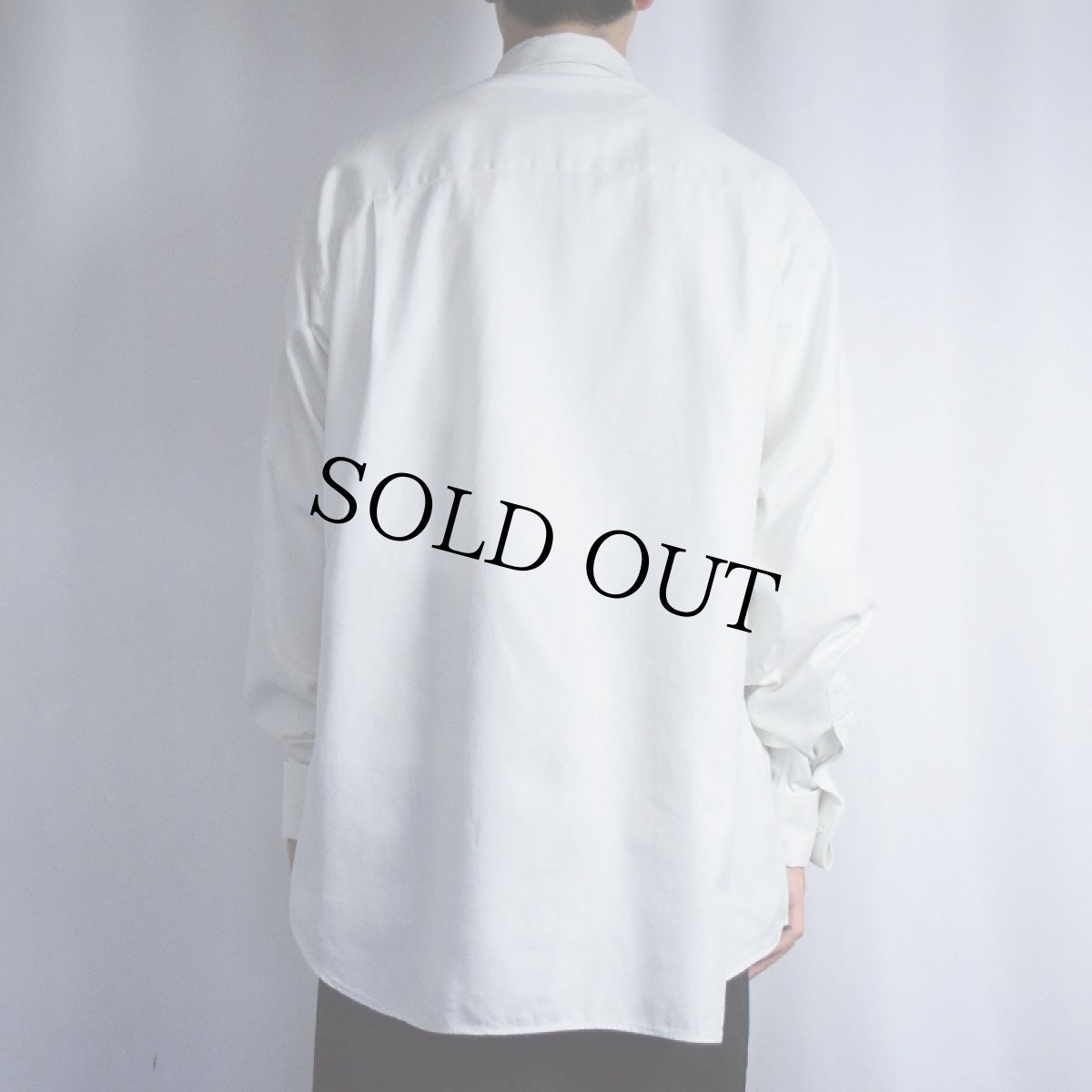 画像3: 90's IKE BEHAR USA製 ダブルカフス コットンドレスシャツ SIZE17-35 (3)