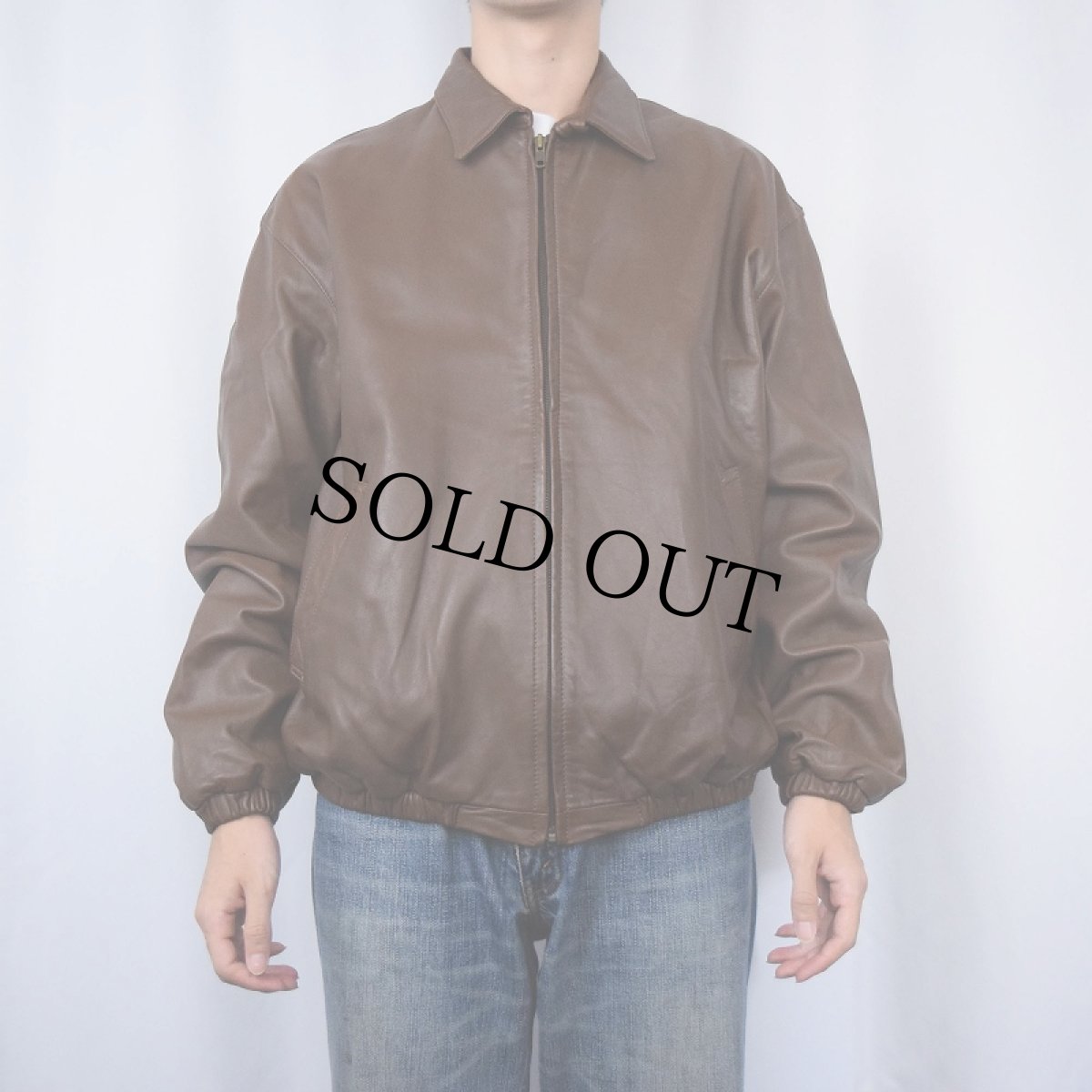 画像2: POLO Ralph Lauren レザージャケット BROWN M (2)