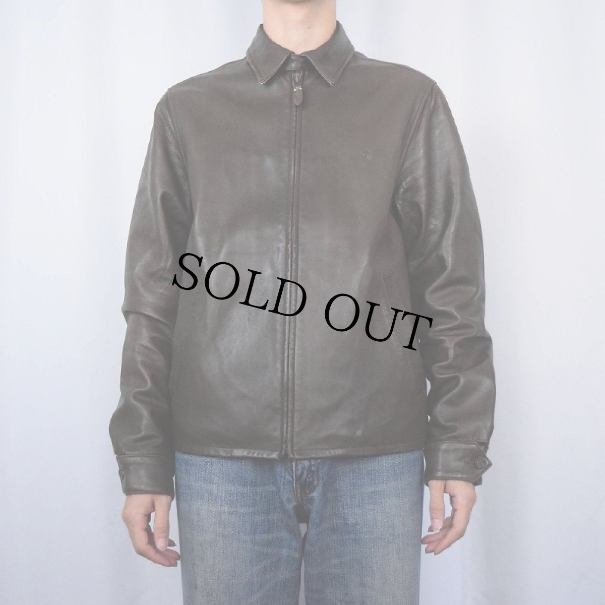 画像2: POLO Ralph Lauren レザージャケット BROWN S (2)