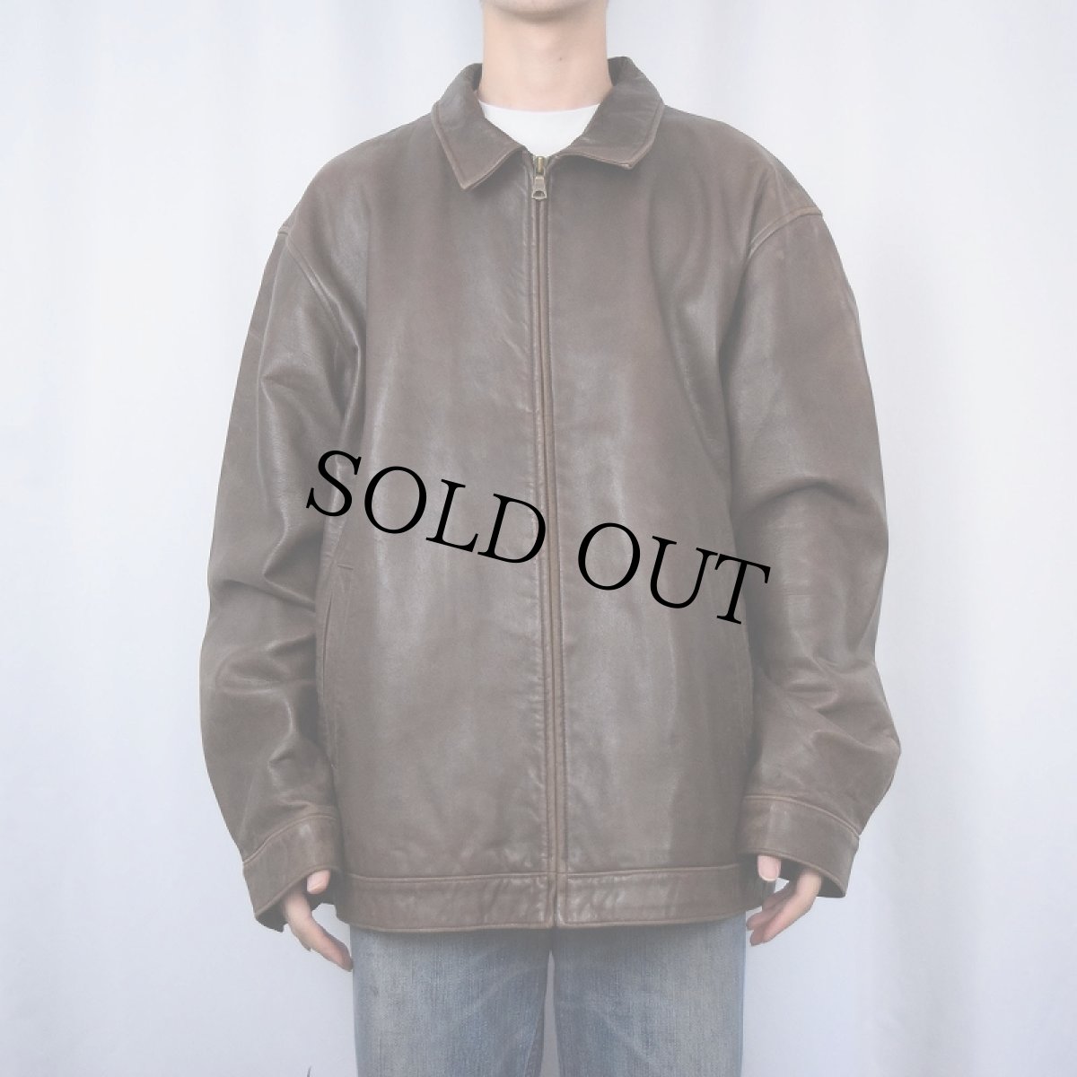 画像2: POLO Ralph Lauren レザージャケット BROWN XL (2)