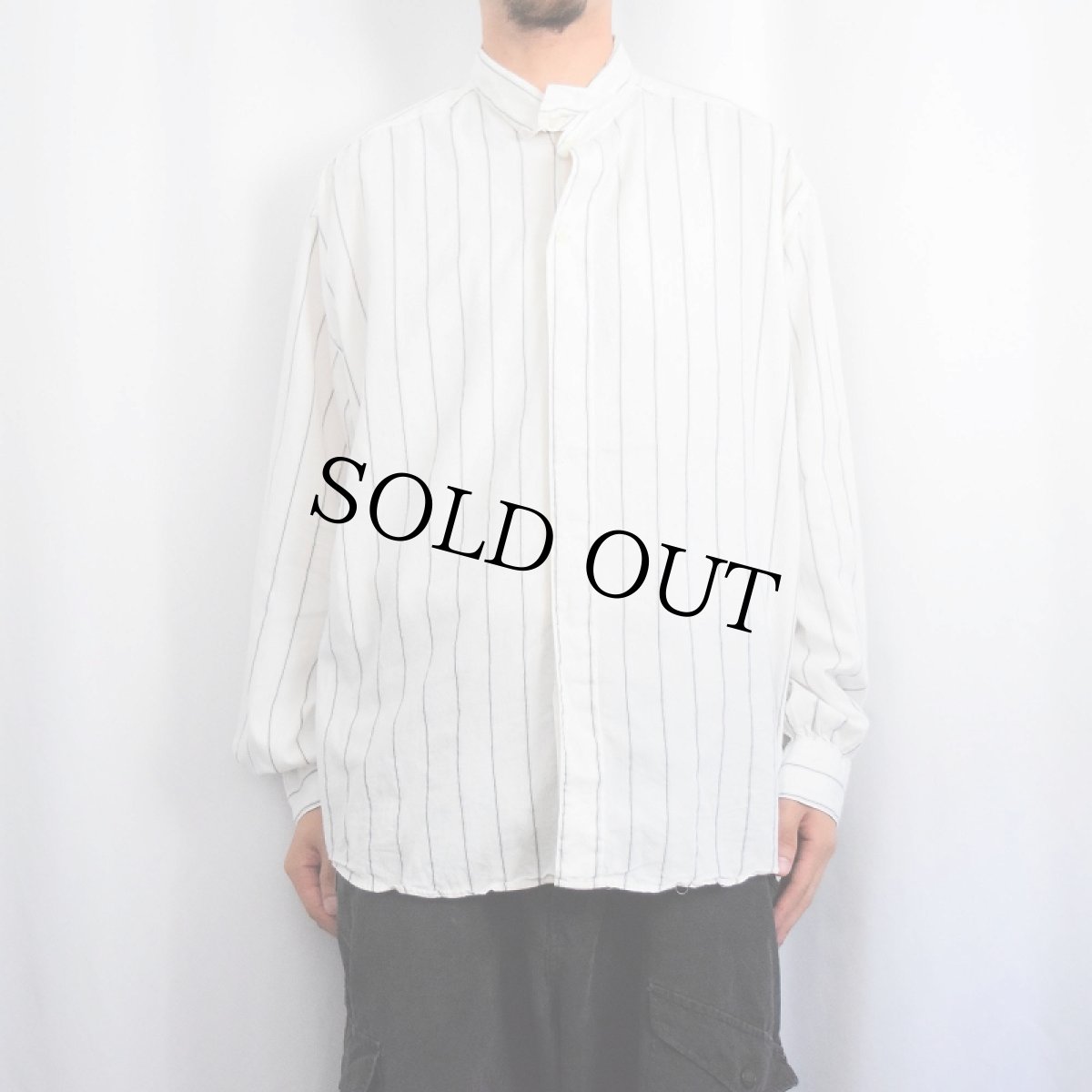 画像2: 80's Angelo Litrico ストライプ柄 コットンシャツ SIZE43 (2)