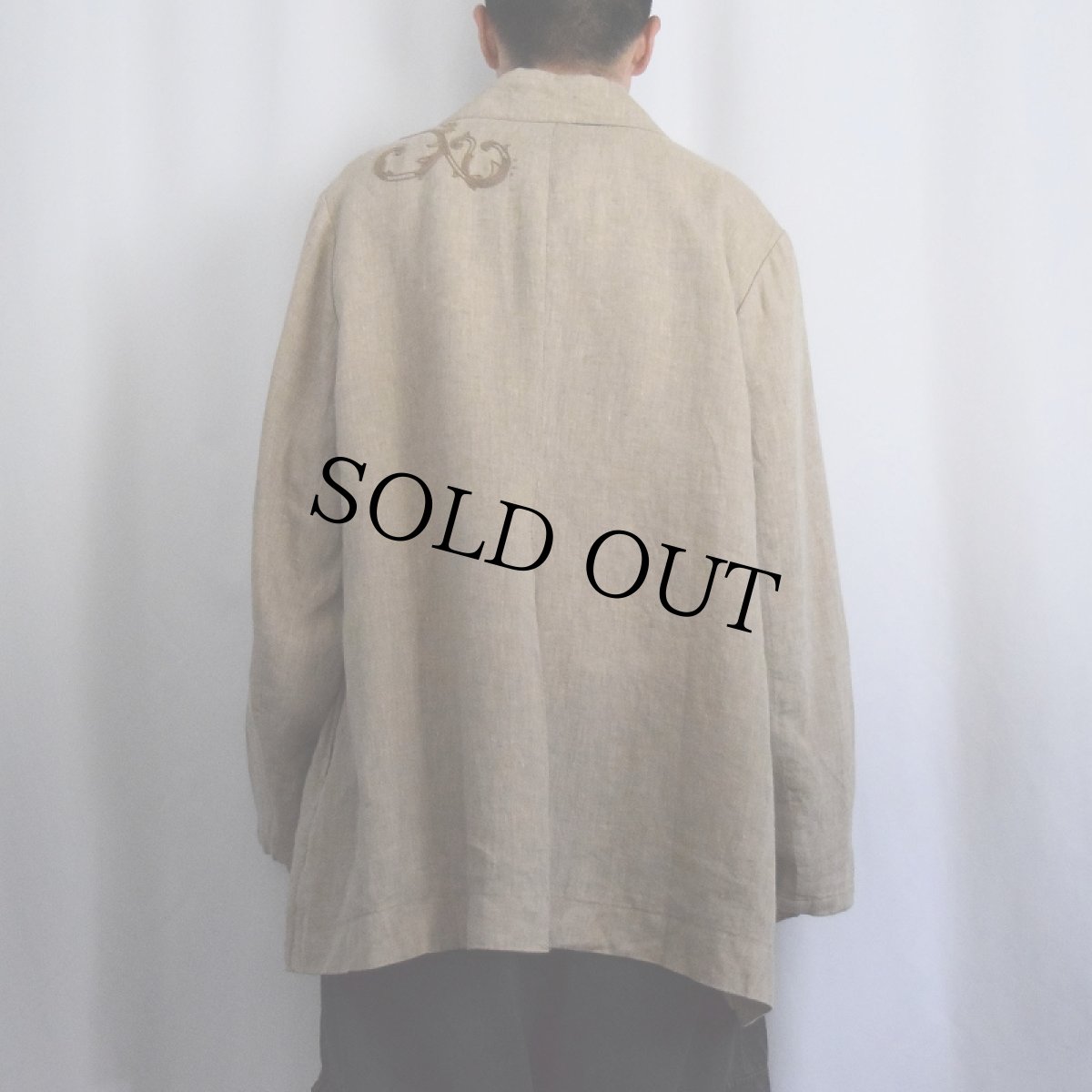 画像3: Coldweather Creek チェーン刺繍 リネンテーラードジャケット SIZE22 (3)