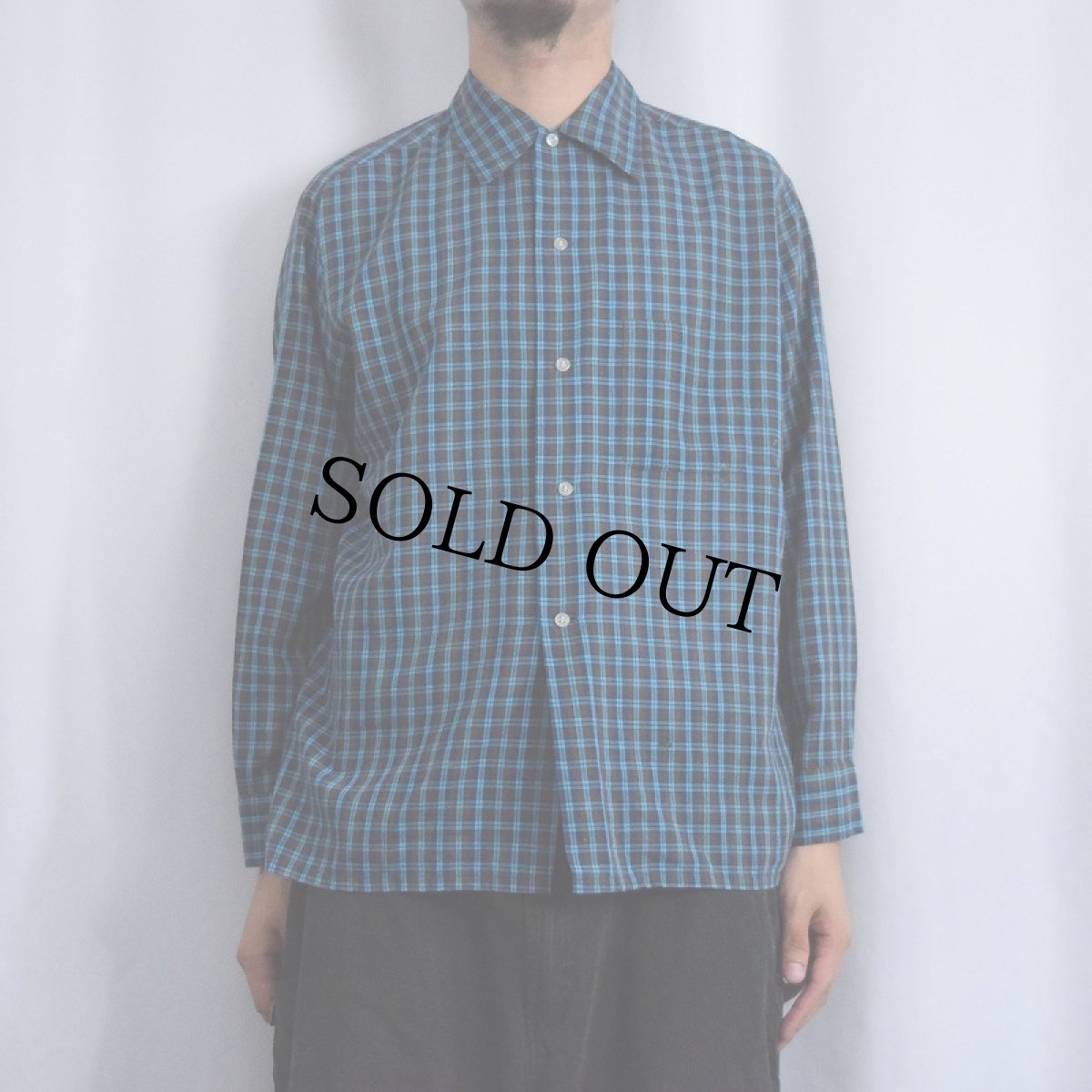 画像2: 60〜70's Rex チェック柄シャツ L (2)