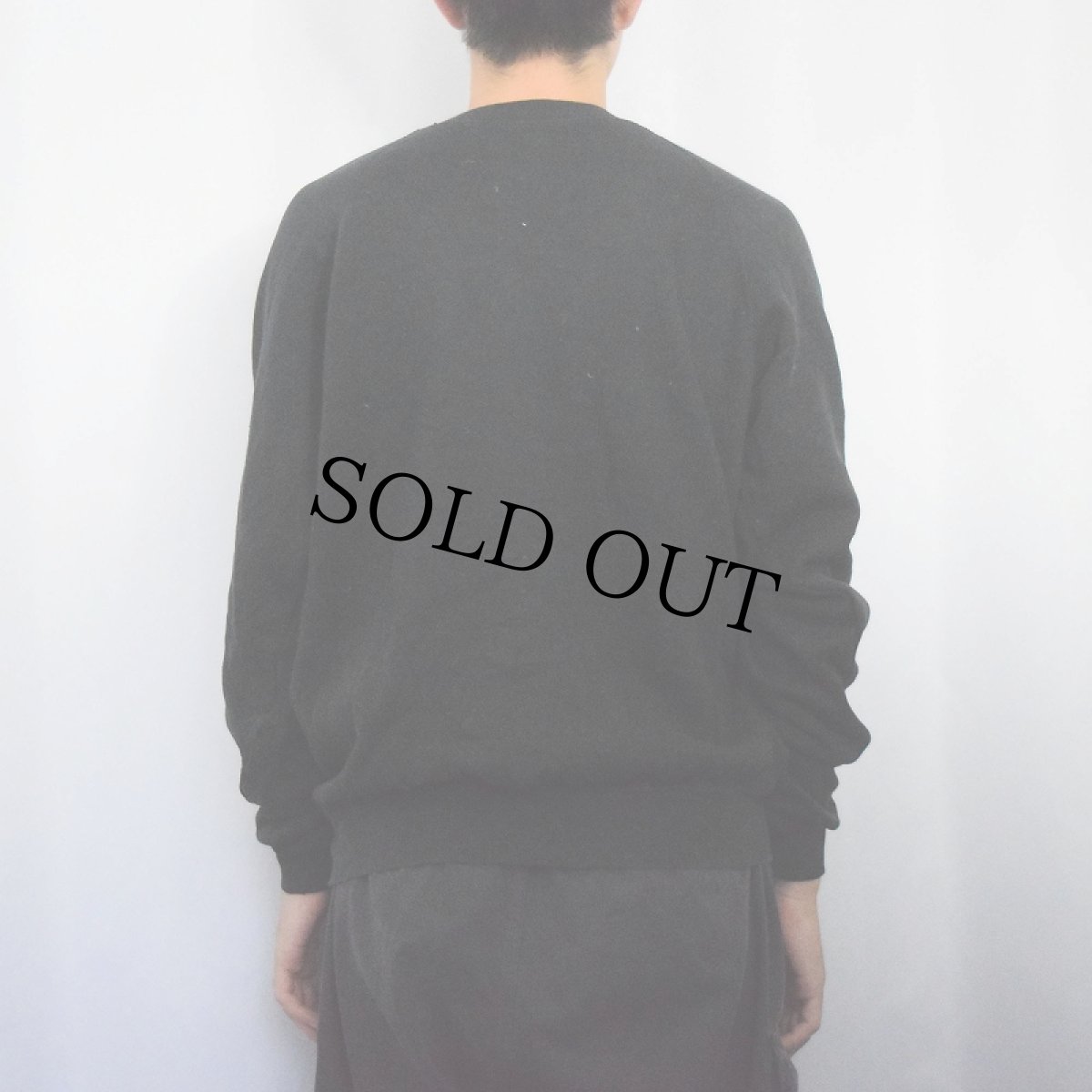 画像3: 80's USA製 "CAPTAIN ANDY" フロッキープリントラグランスウェット BLACK XL (3)