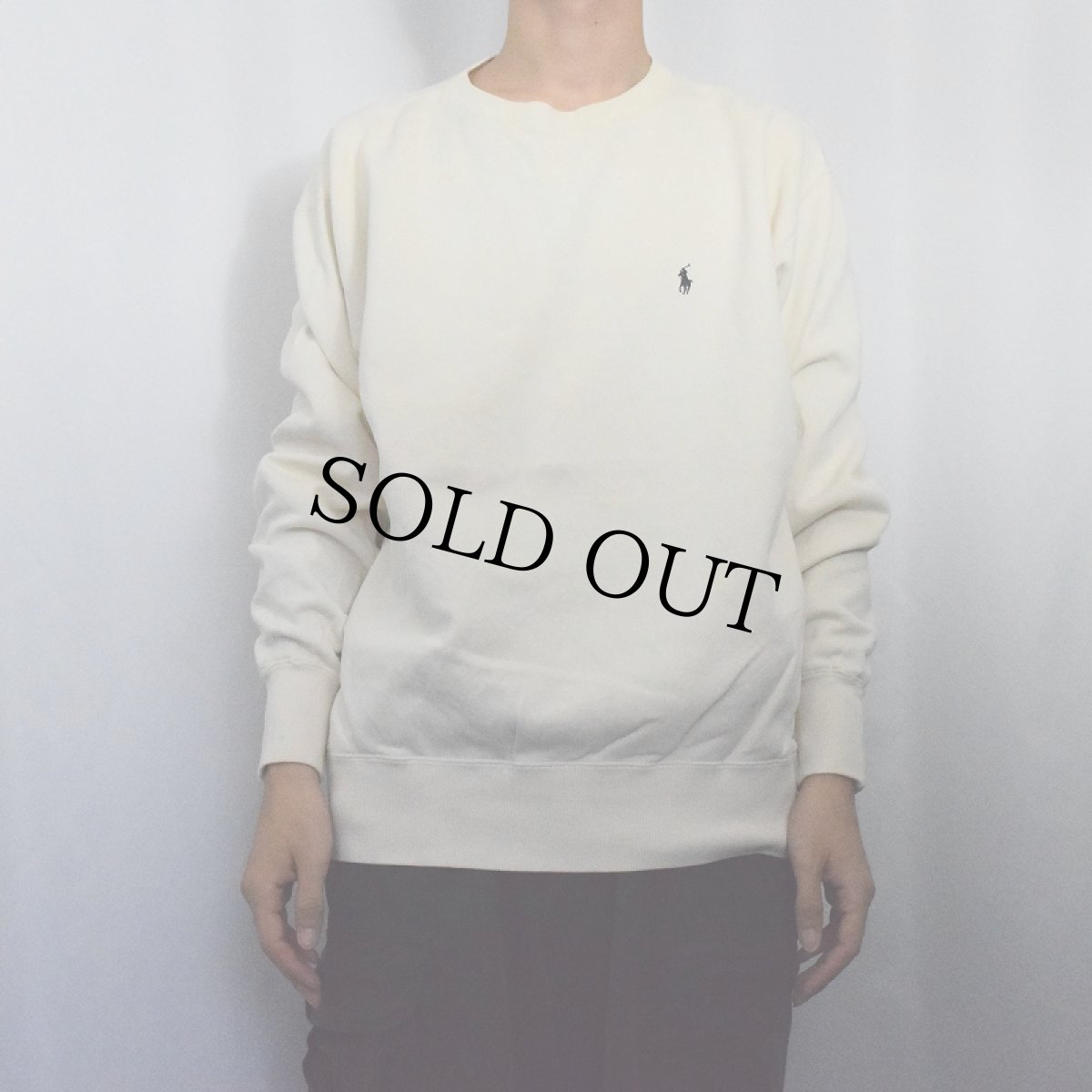 画像2: 90's Ralph Lauren USA製 ロゴ刺繍 前Vスウェット L (2)