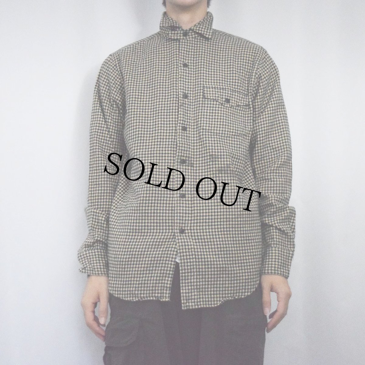 画像2: POLO Ralph Lauren チェック柄 エルボーパッチ＆チンスト付き ライトネルシャツ M (2)