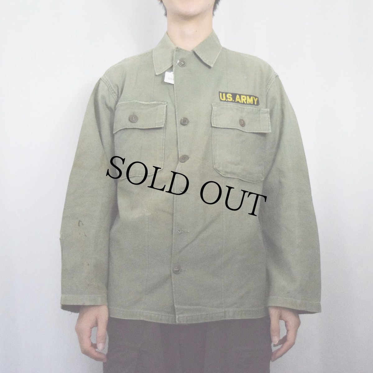 画像2: 50's U.S.ARMY パッチ付き ユーティリティシャツ 1st初期 (2)