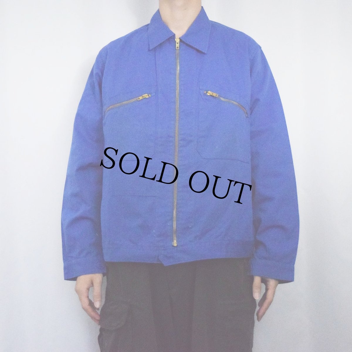 画像2: 70's Adolphe Lafont FRANCE製 コットンツイル ワークジャケット SIZE46 (2)