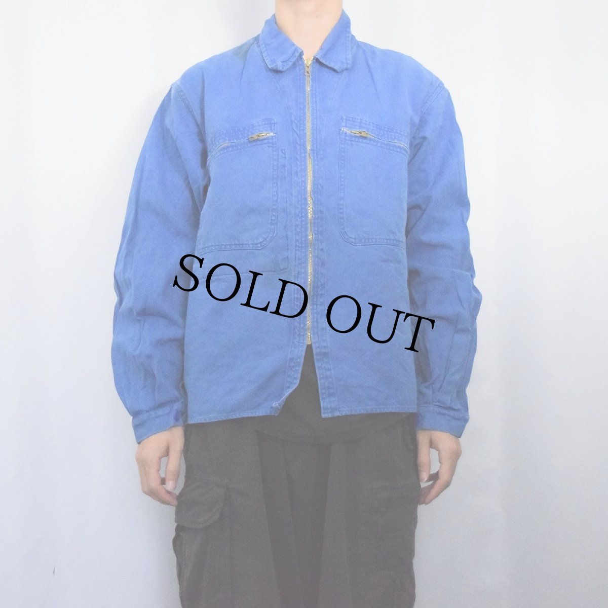 画像2: 70's〜 EURO コットンツイル ワークジャケット SIZE52 (2)