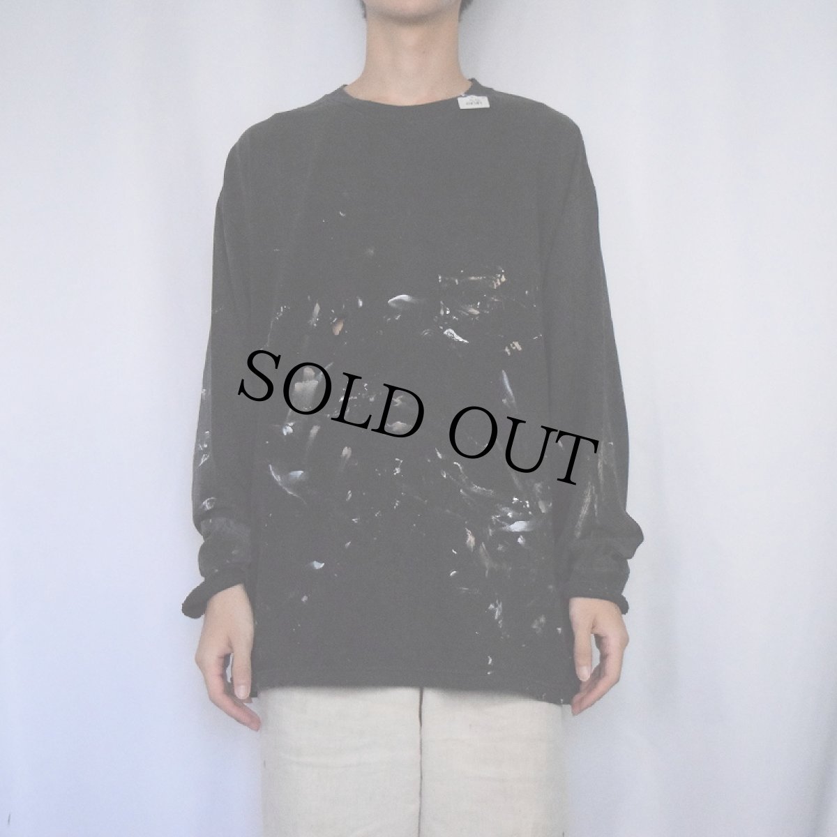 画像3: ALSTYLE APPAREL & ACTIVEWEAR ペンキペイント ロンT BLACK XL (3)