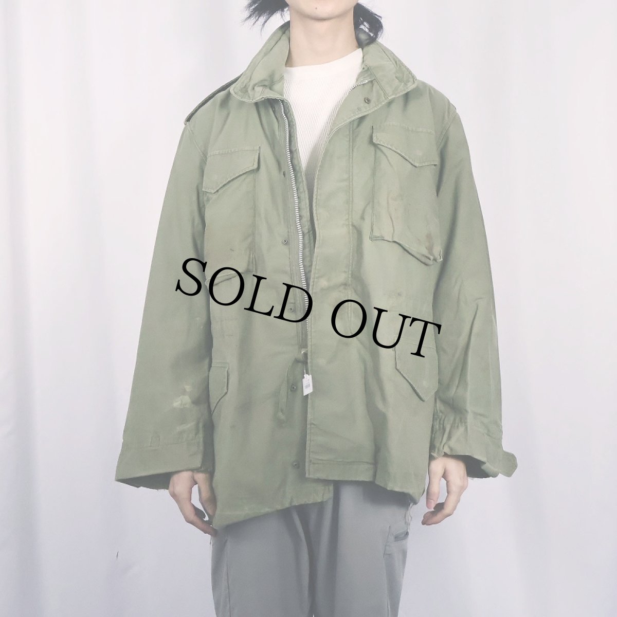 画像2: 60's U.S.ARMY M-65 フィールドジャケット 2nd グレーライナー MEDIUM-REGULAR (2)