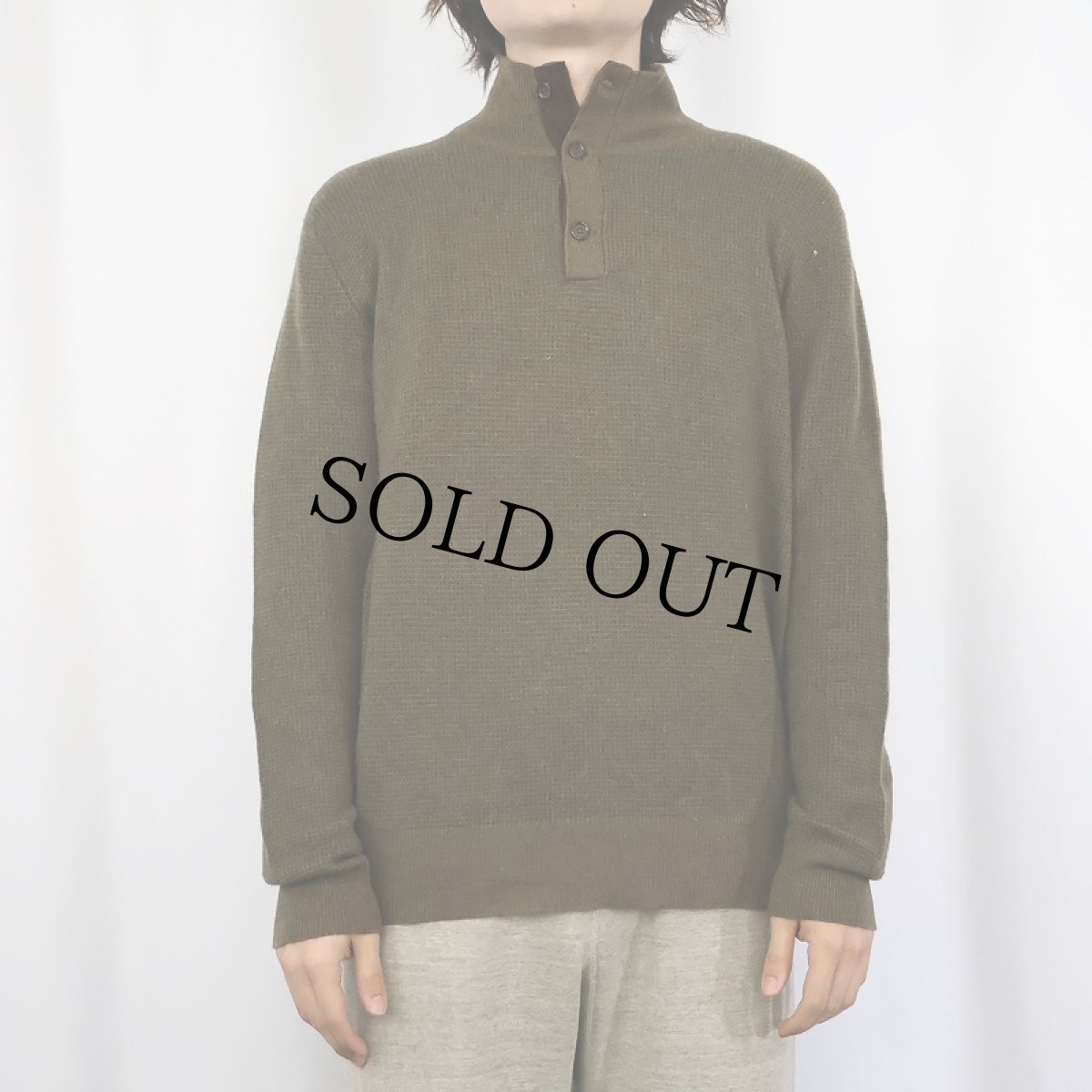 画像2: POLO Ralph Lauren ミックスカラー ハイネック メリノウールニットセーター S (2)