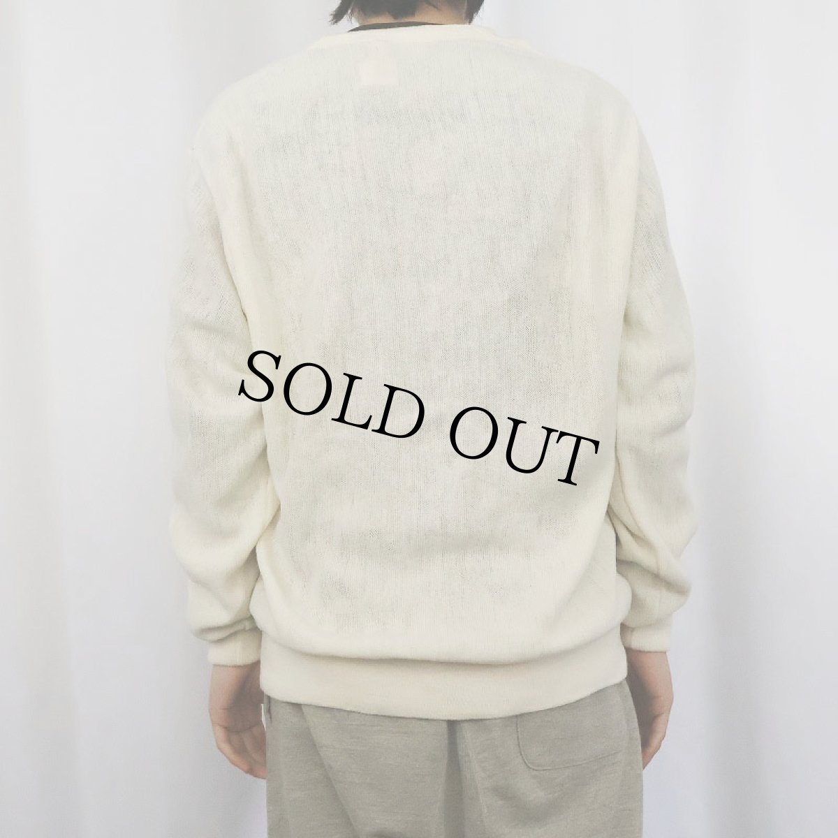 画像3: 80〜90's L.L.Bean アクリルニットカーディガン L (3)