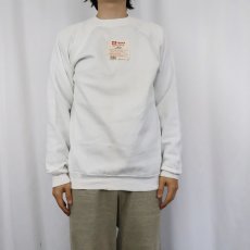 画像2: 90's Hanes USA製 無地ラグランスウェット L DEADSTOCK (2)