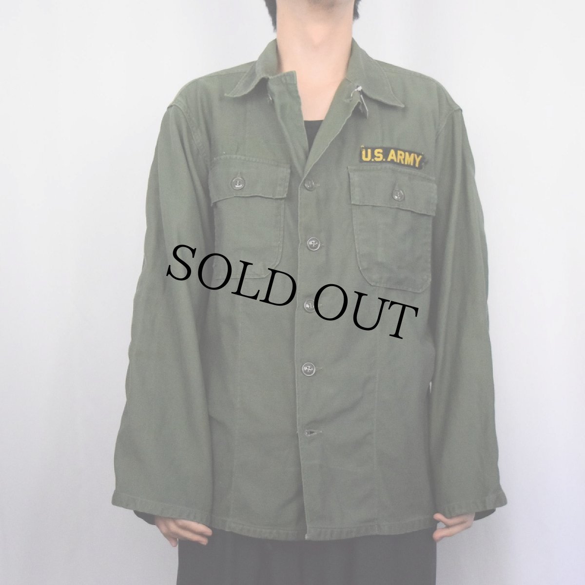 画像2: 60's U.S.ARMY ユーティリティシャツ 1st後期 MEDIUM (2)