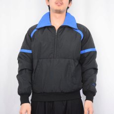 画像2: 80's GERRY USA製 ハーフジップ ダウンジャケット BLACK (2)