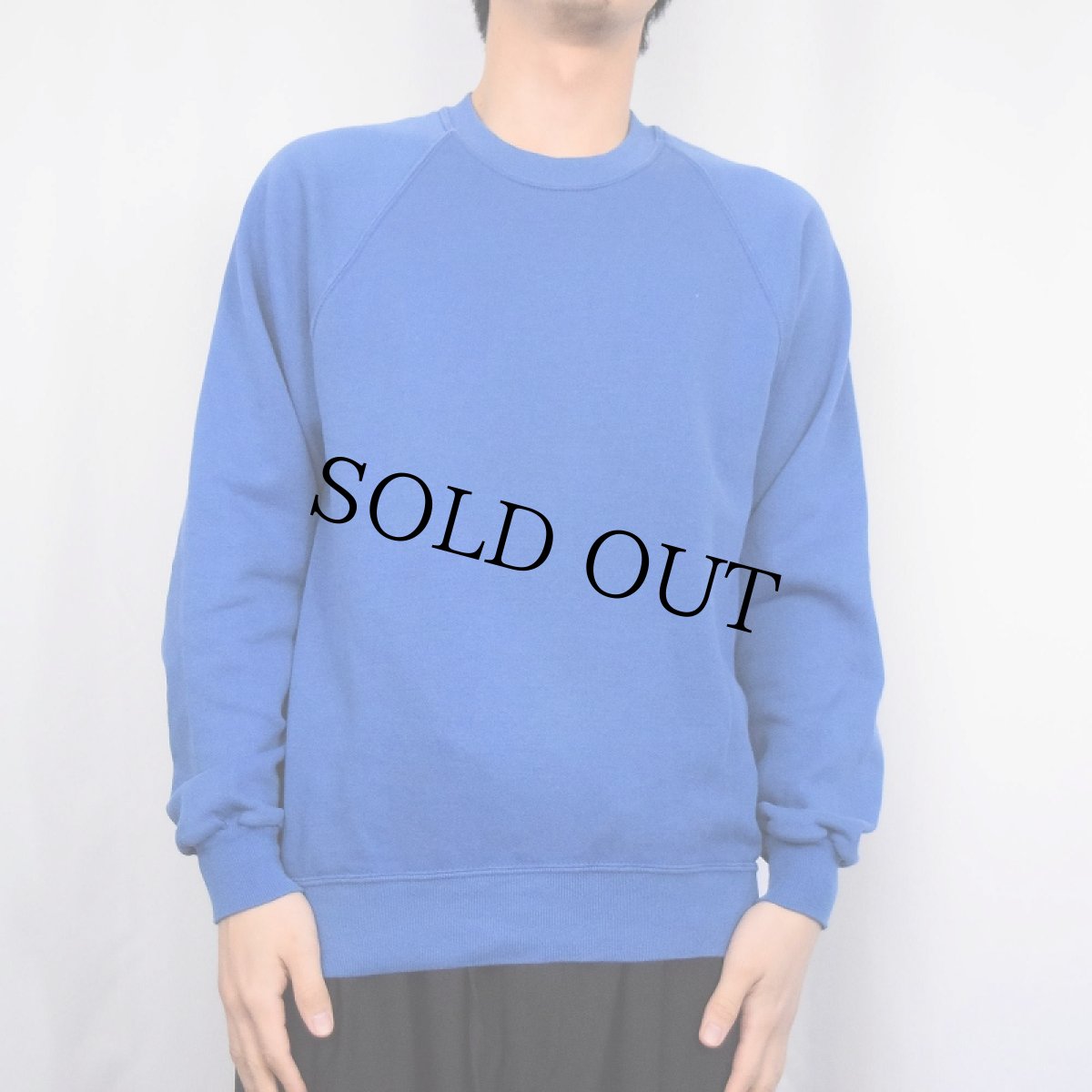 画像2: 90's JERZEES USA製 無地ラグランスウェット L (2)