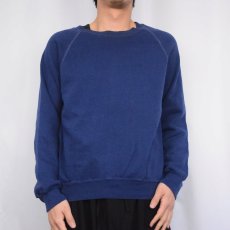 画像2: 70's Sportswear USA製 無地ラグランスウェット NAVY M (2)