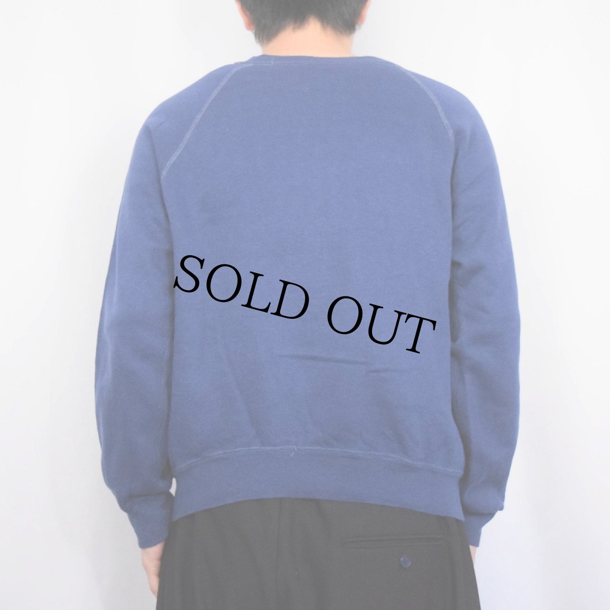 画像3: 70's Sportswear USA製 無地ラグランスウェット NAVY M (3)