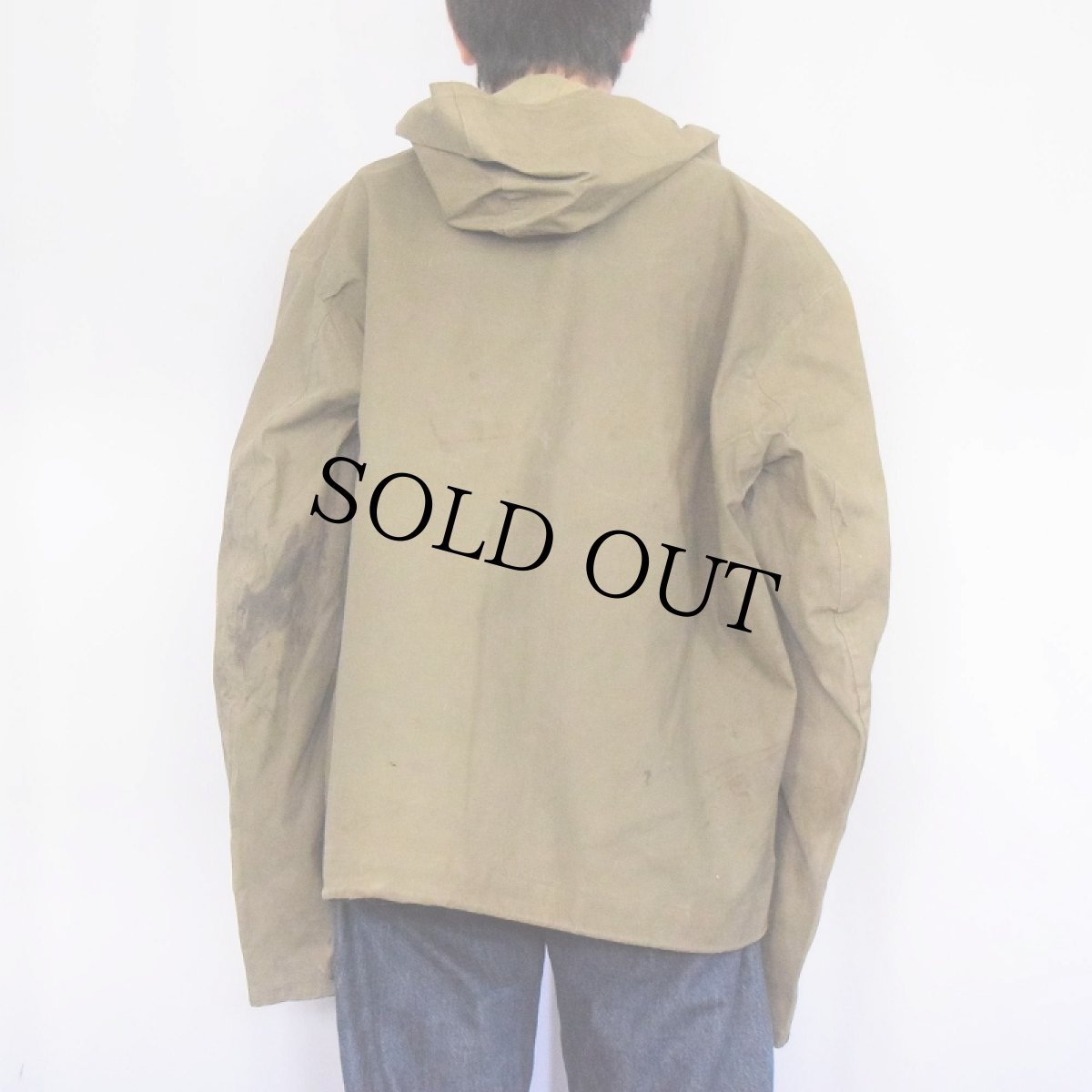 画像3: 40's U.S.NAVY デッキレインパーカー ステンシル入り LARGE (3)