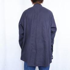 画像4: POLO Ralph Lauren "HARLOW" ヘリンボーン織り コットンボタンダウンシャツ NAVY XL (4)