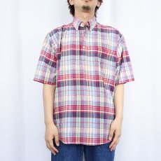 画像3: Ralph Lauren "PURCELL" マドラスチェック柄 3点留め コットンボタンダウンシャツ M (3)
