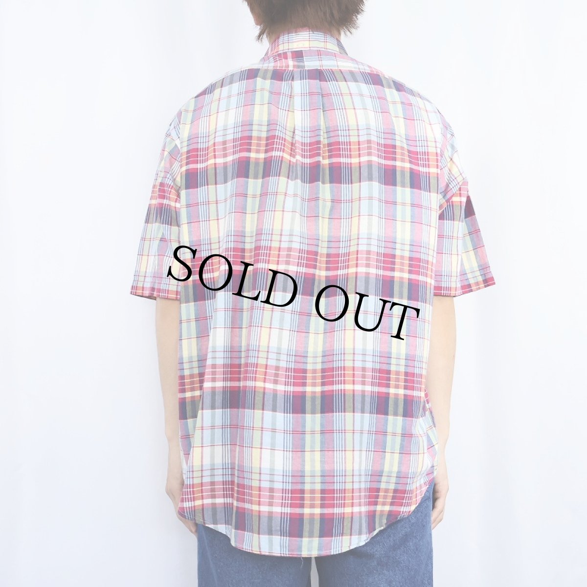 画像4: Ralph Lauren "PURCELL" マドラスチェック柄 3点留め コットンボタンダウンシャツ M (4)