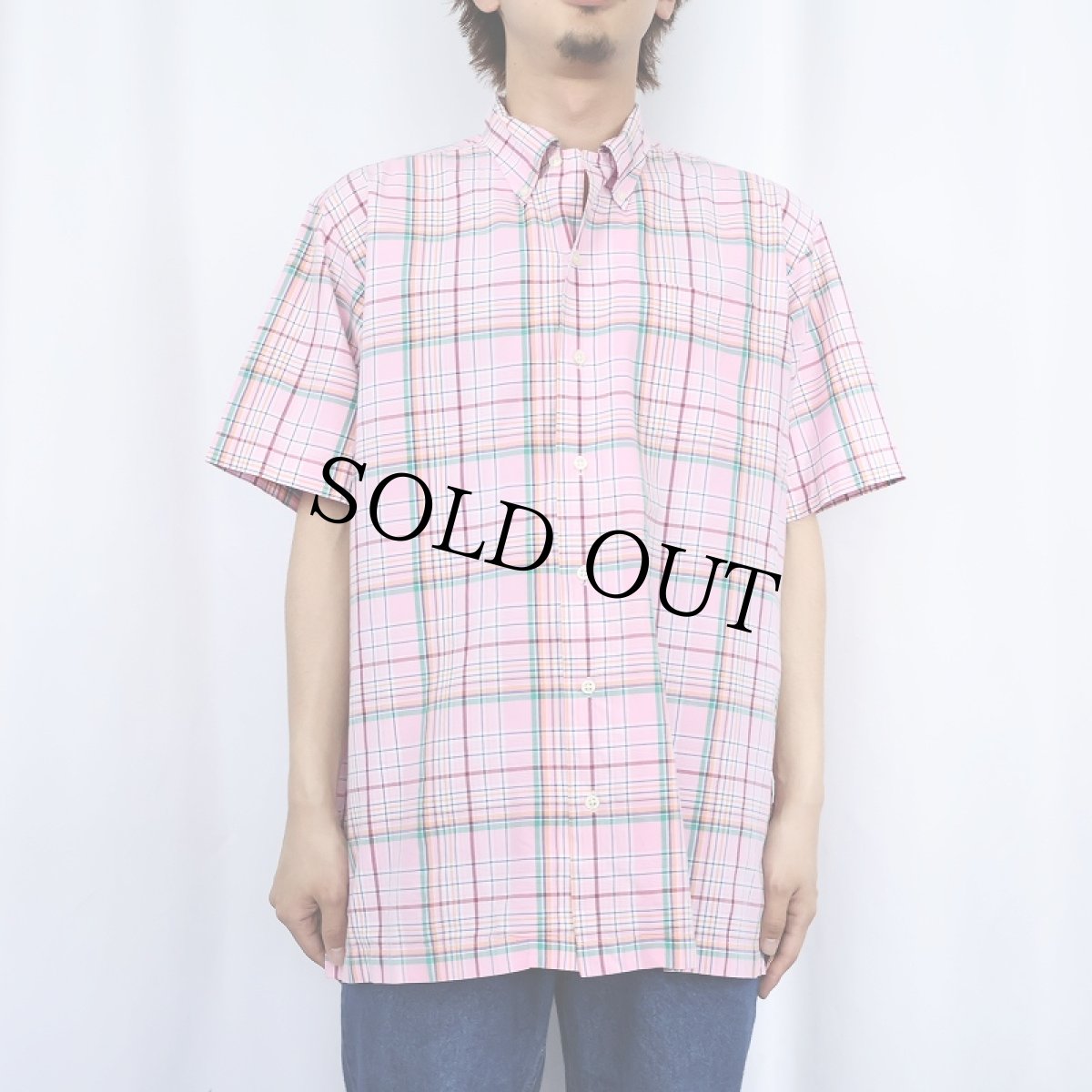 画像3: Ralph Lauren "BOB CAMP" ポニー無し チェック柄 3点留め コットンボタンダウンシャツ M (3)