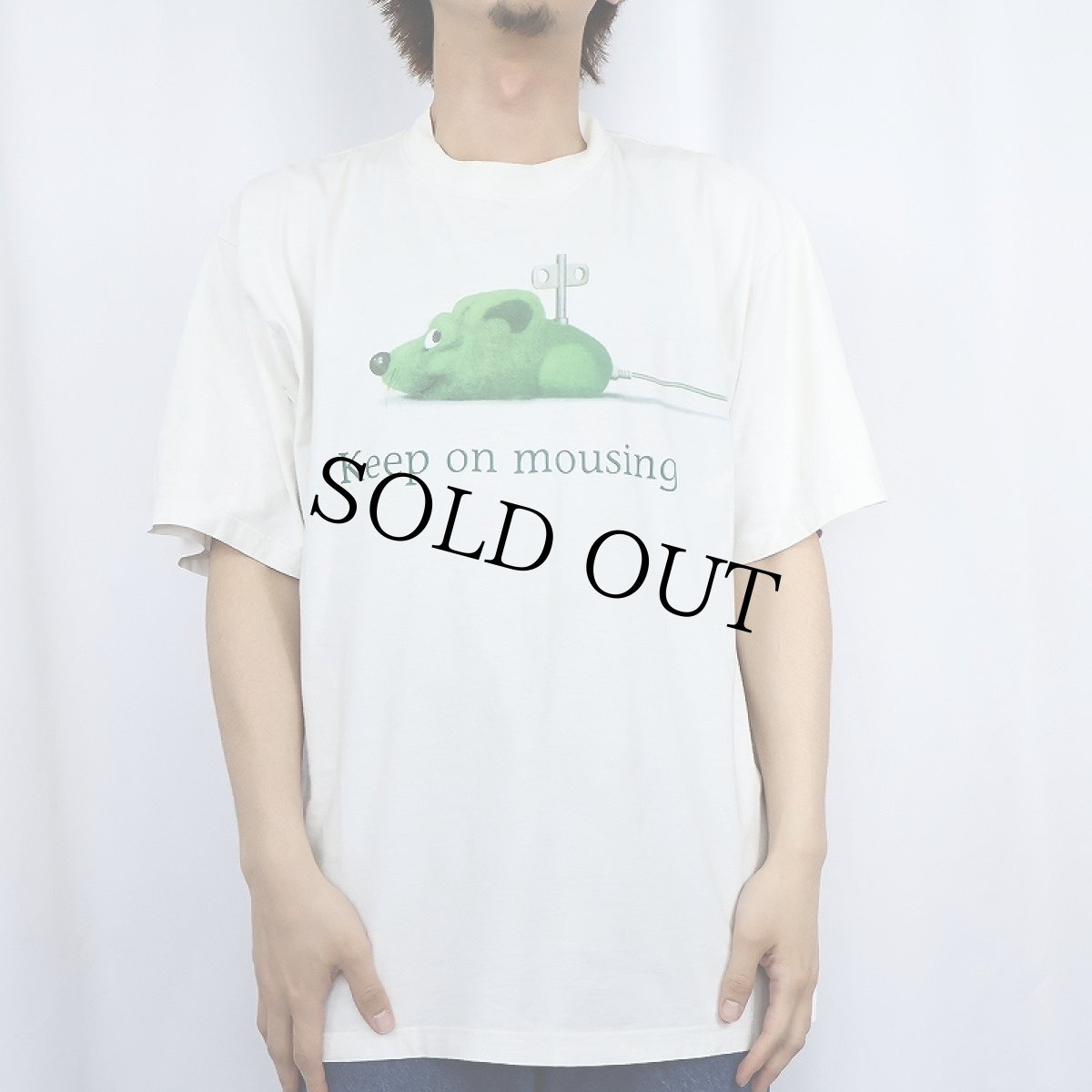 画像2: BBL "Keep on mousing" 銀行プリントTシャツ L (2)