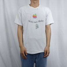 画像2: 80's Apple USA製 "Move over, Mickey." レインボーロゴプリントTシャツ L (2)