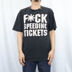 画像2: "F*CK SPEEDING TICKETS" プリントTシャツ L (2)