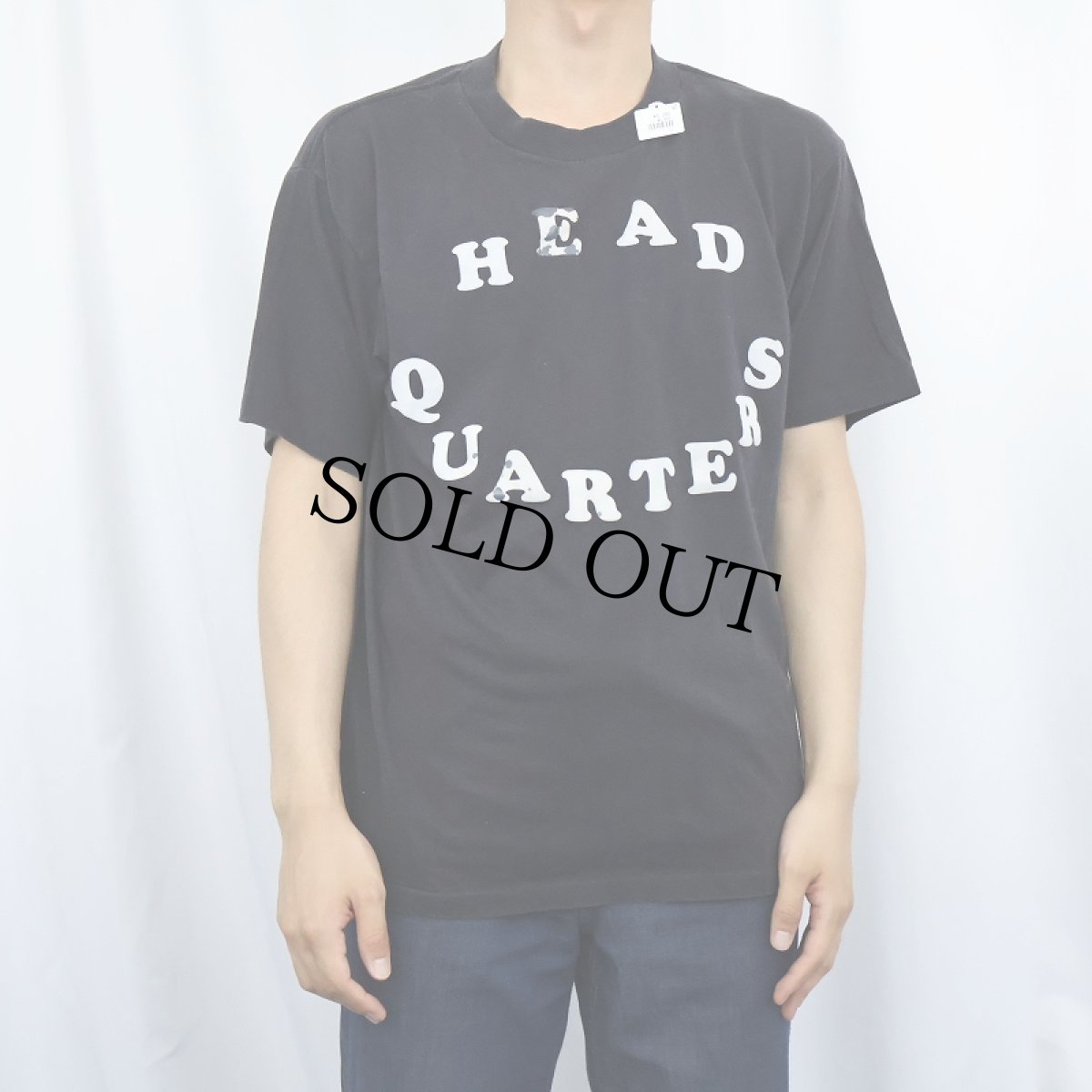 画像2: 80's "HEAD QUARTERS" フロッキープリントTシャツ (2)