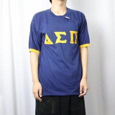 画像2: 70〜80's "ΔΣΠ" パッチ付き フットボールTシャツ NAVY XL (2)