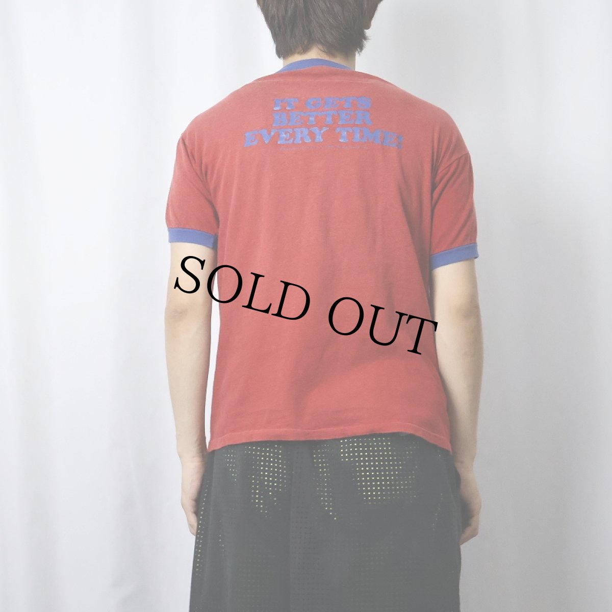 画像3: 80's CAMPARI "THE FIRST TIME..." リキュールプリントリンガーTシャツ M (3)