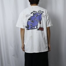 画像4: BIG HED USA製 "SPOT MARLEY RASTA DOG" アートプリントTシャツ XL (4)